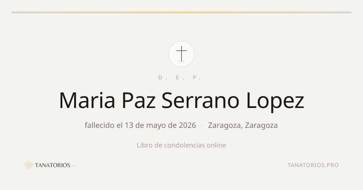 Memorial de Maria Paz Serrano Lopez