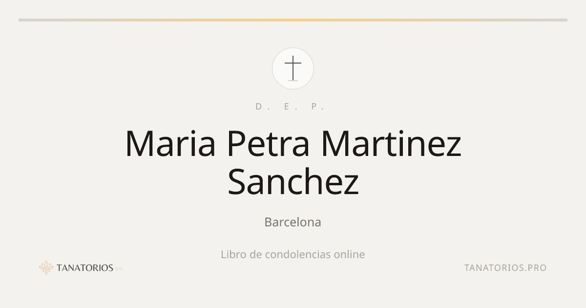 Memorial de Maria Petra Martinez Sanchez
