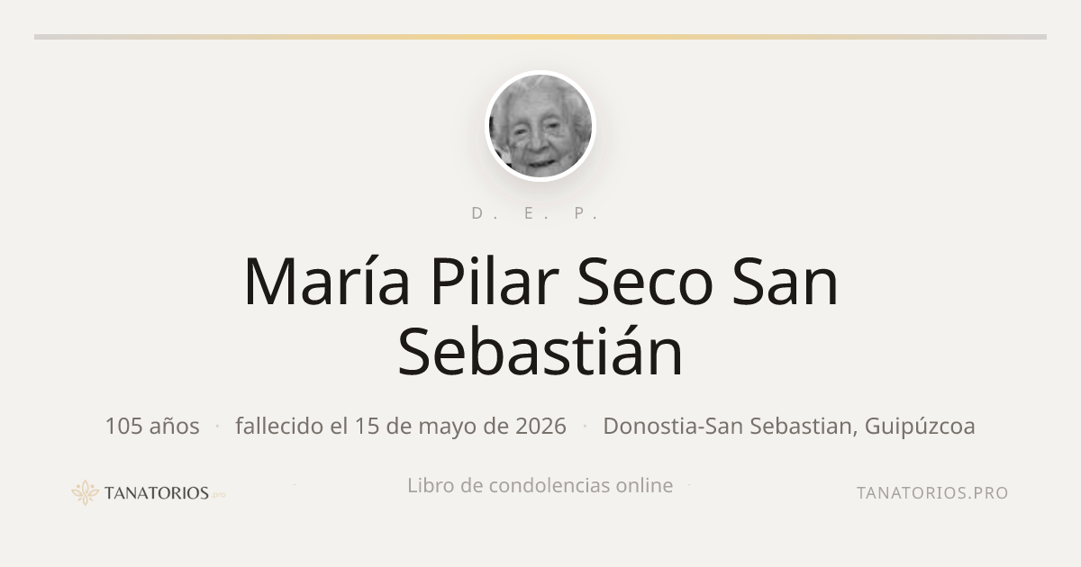 Memorial de María Pilar Seco San Sebastián