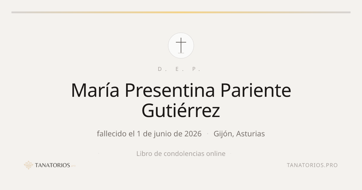 Memorial de María Presentina Pariente Gutiérrez