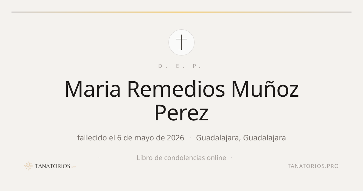 Memorial de Maria Remedios Muñoz Perez