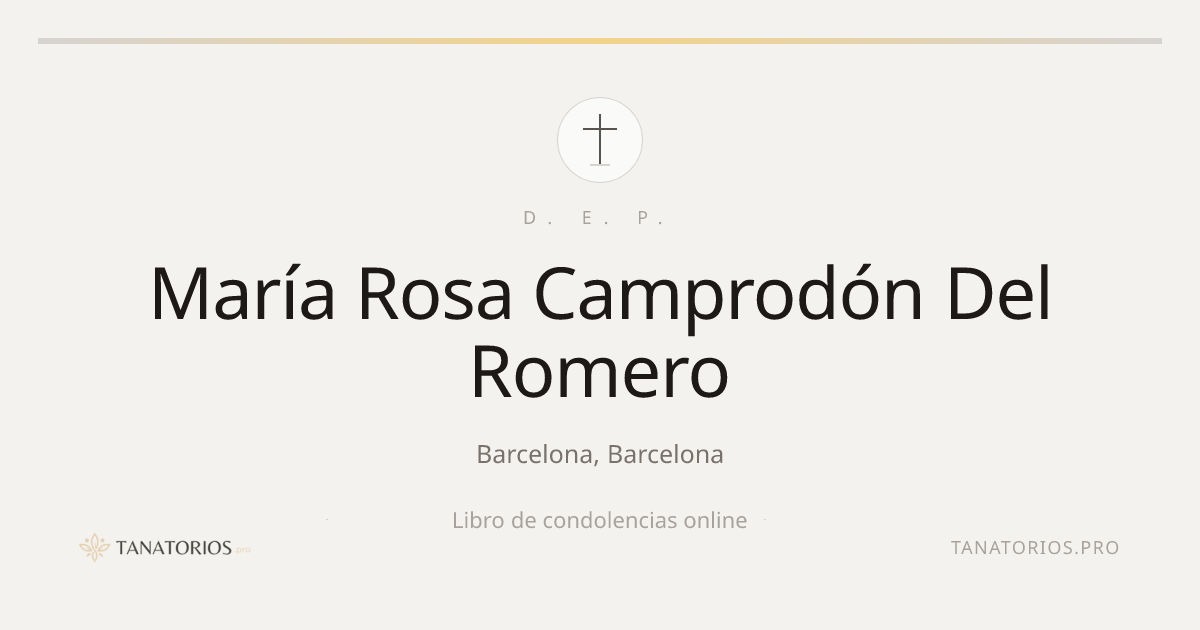 Memorial de María Rosa Camprodón Del Romero