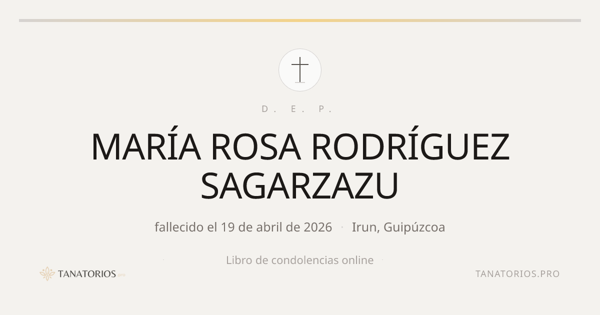 Memorial de MARÍA ROSA RODRÍGUEZ SAGARZAZU