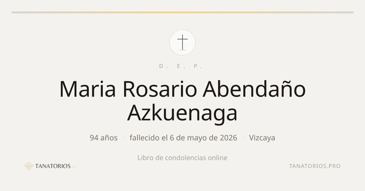 Memorial de Maria Rosario Abendaño Azkuenaga