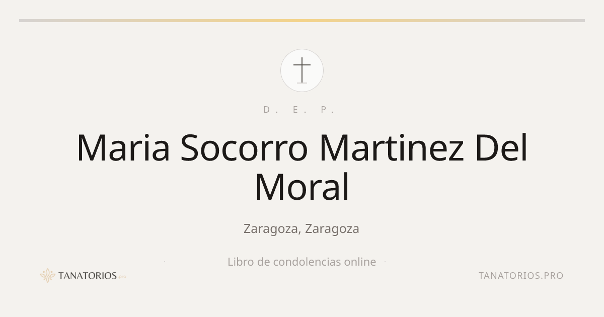 Memorial de Maria Socorro Martinez Del Moral