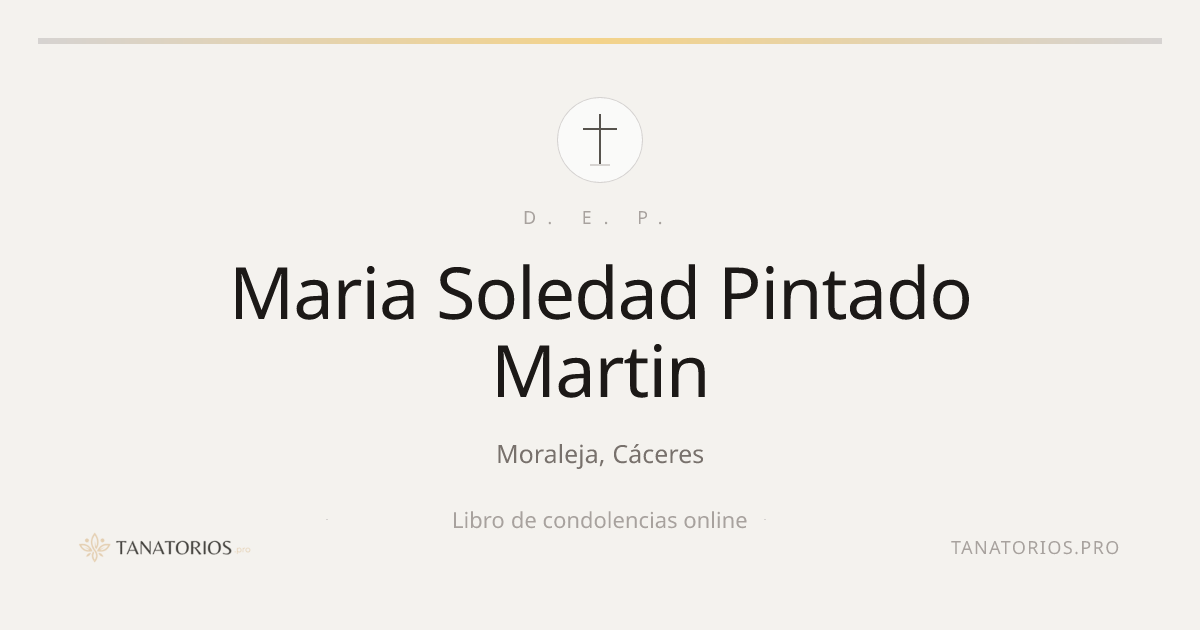 Memorial de Maria Soledad Pintado Martin