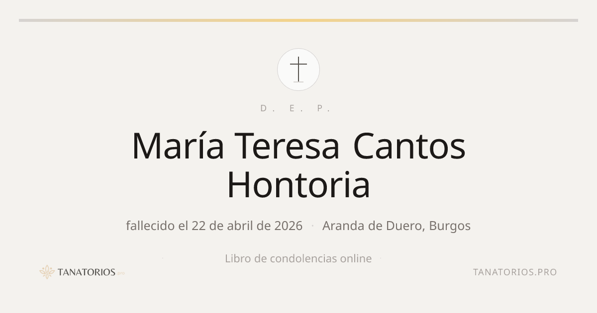 Memorial de María Teresa Cantos Hontoria