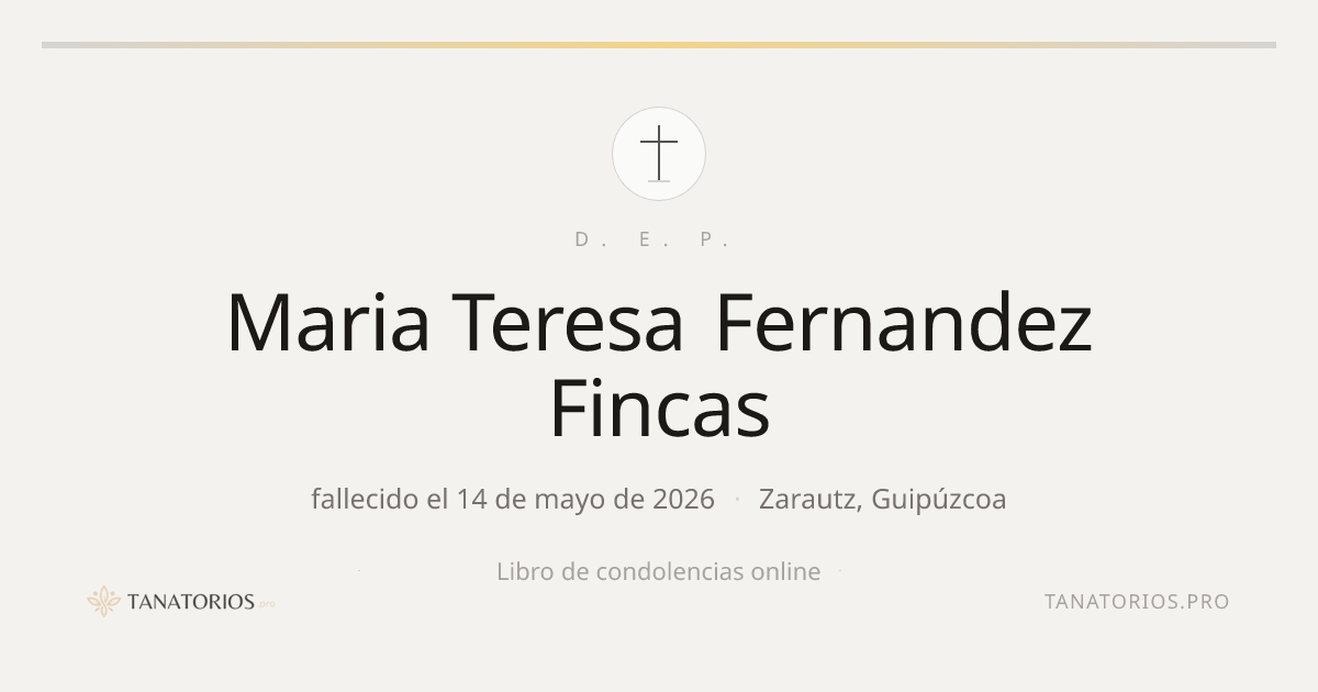 Memorial de Maria Teresa Fernandez Fincas