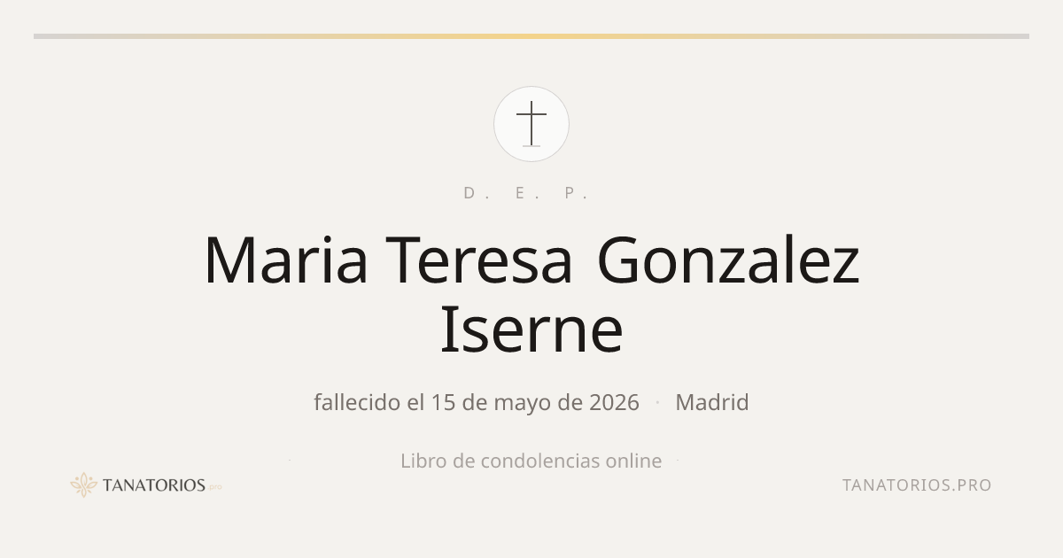 Memorial de Maria Teresa Gonzalez Iserne