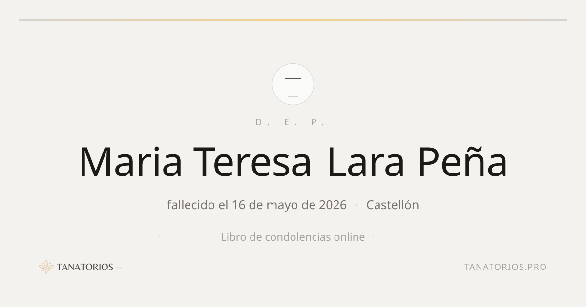 Memorial de Maria Teresa Lara Peña