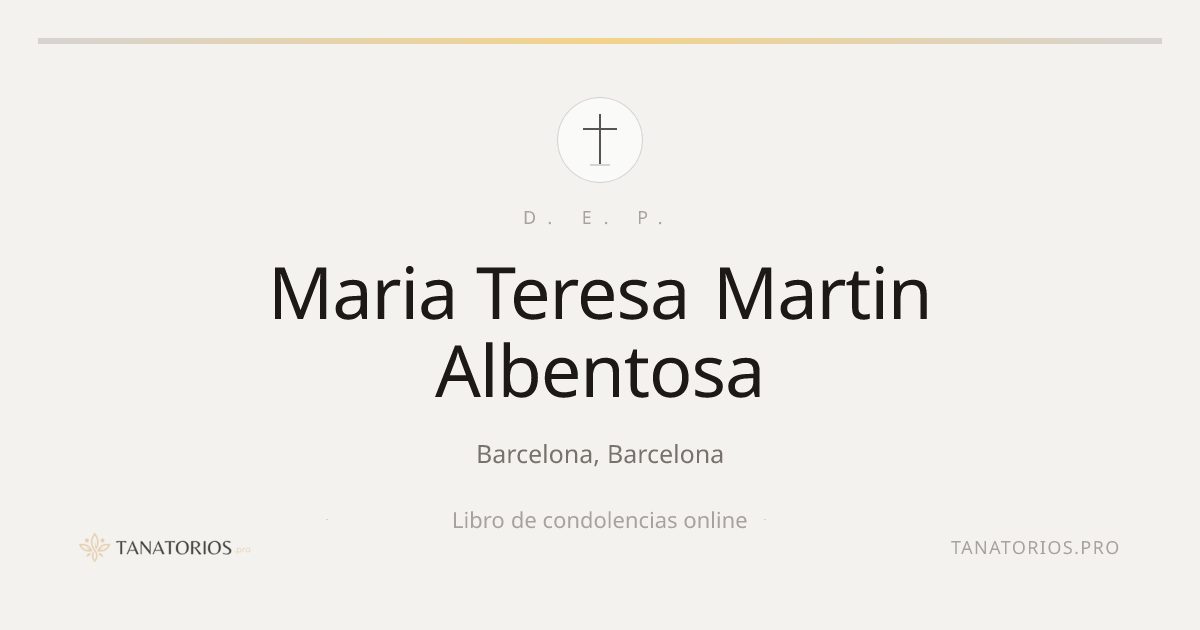 Memorial de Maria Teresa Martin Albentosa