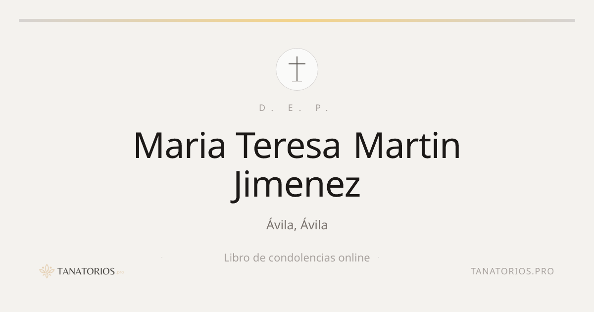 Memorial de Maria Teresa Martin Jimenez