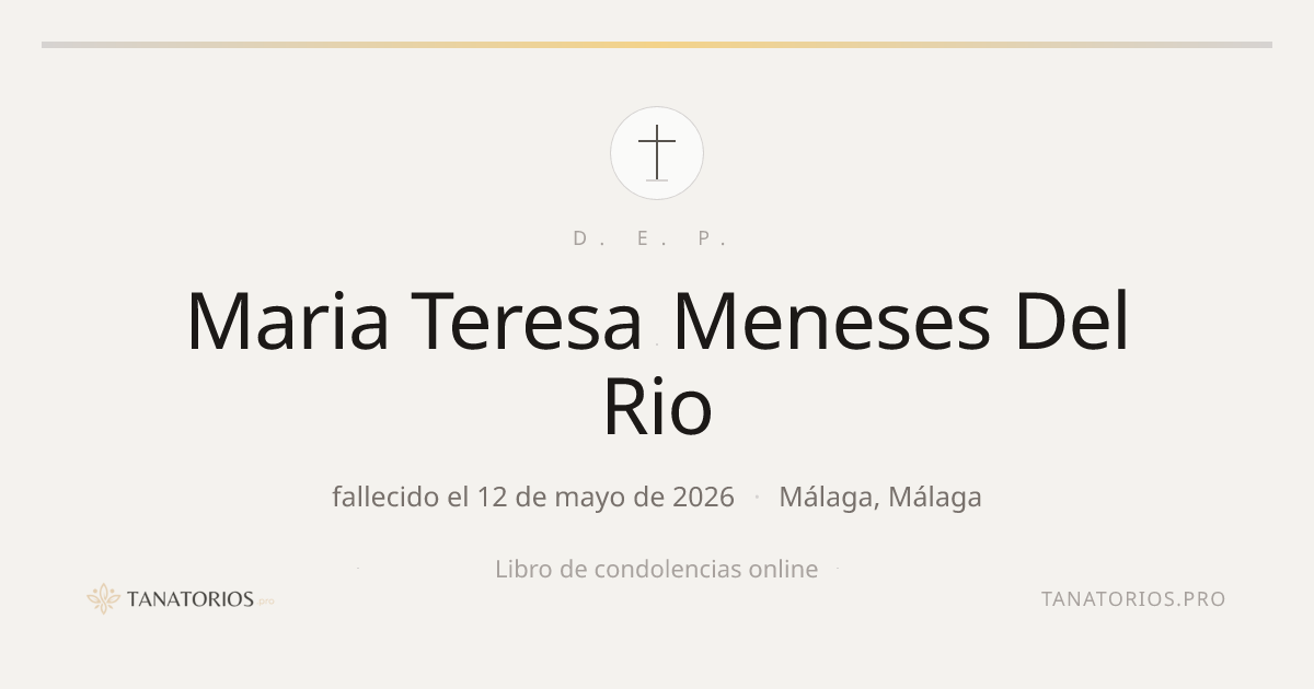 Memorial de Maria Teresa Meneses Del Rio
