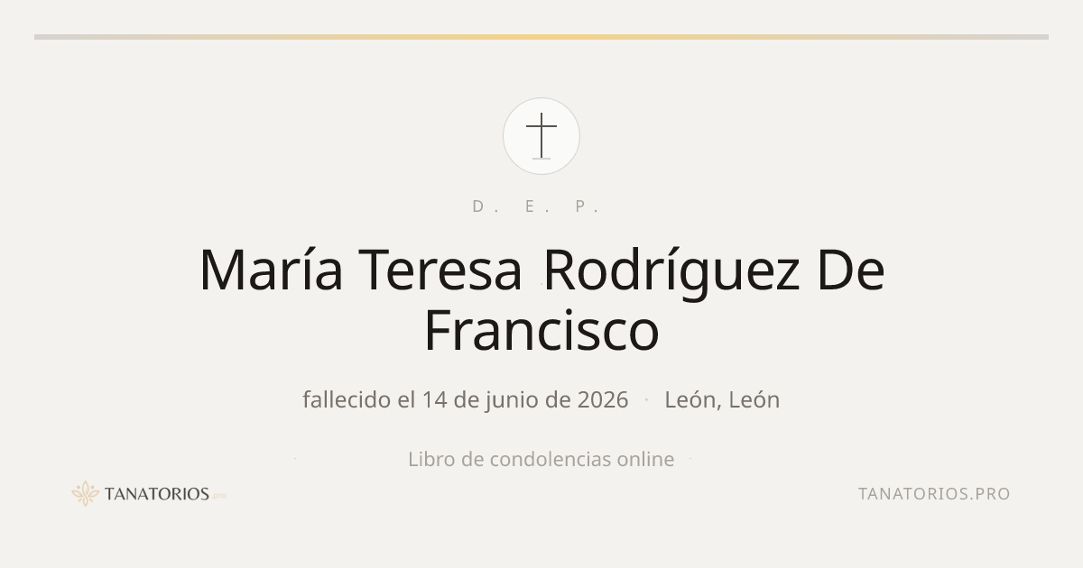 Memorial de María Teresa Rodríguez De Francisco