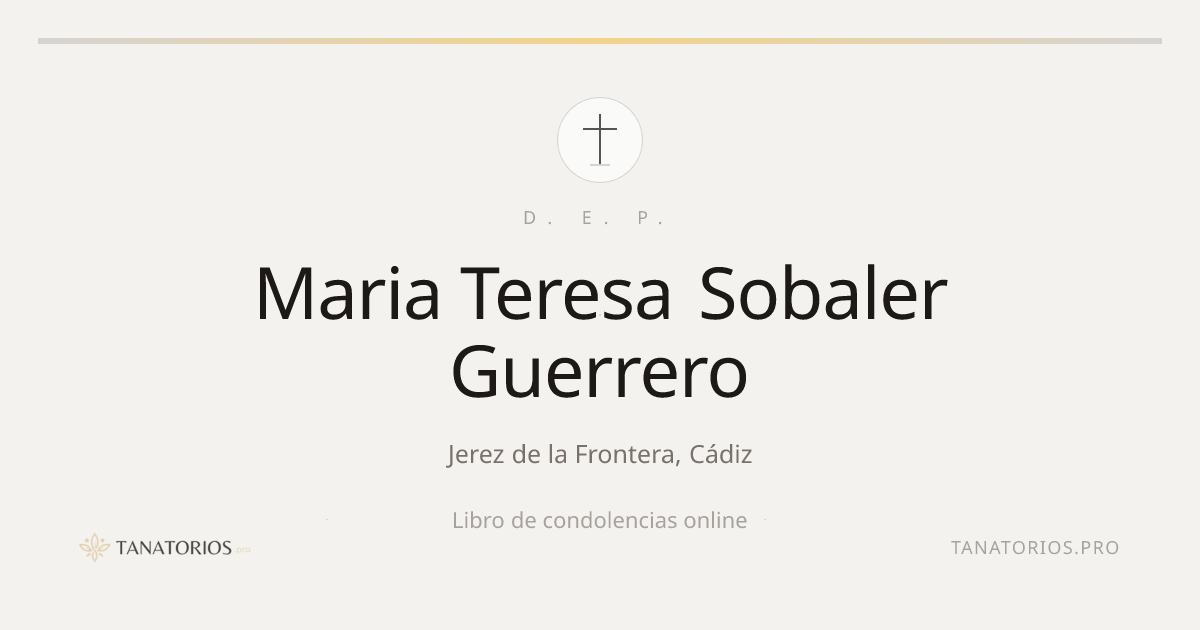 Memorial de Maria Teresa Sobaler Guerrero