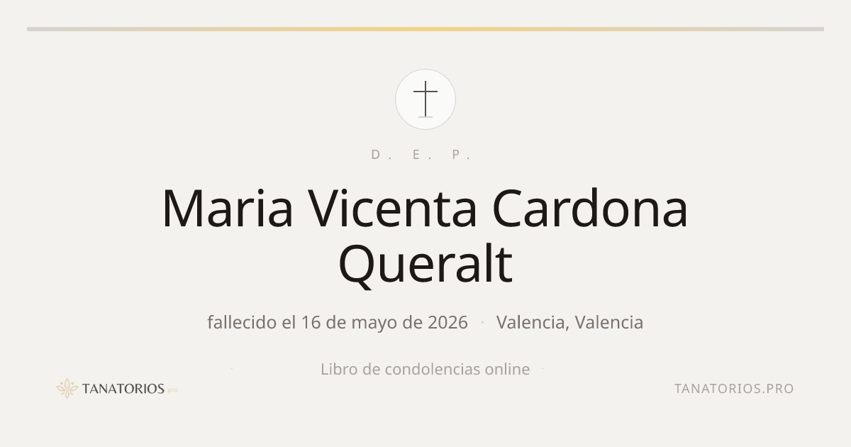 Memorial de Maria Vicenta Cardona Queralt