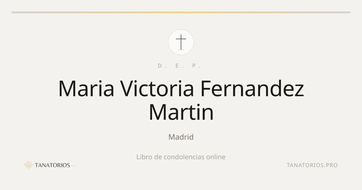 Memorial de Maria Victoria Fernandez Martin