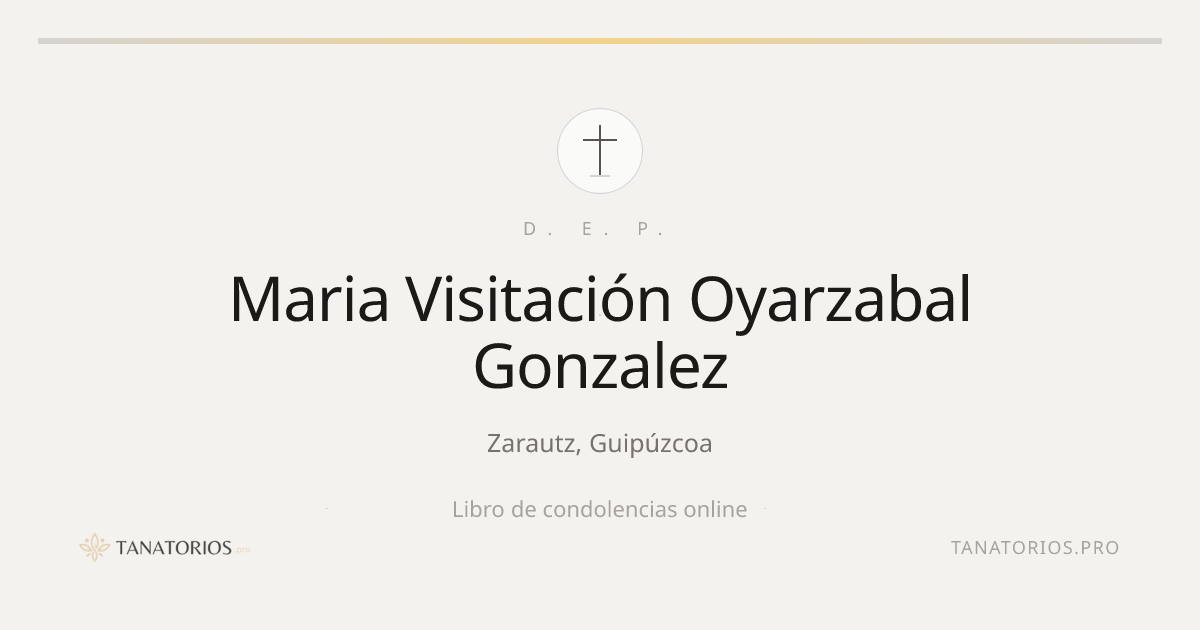 Memorial de Maria Visitación Oyarzabal Gonzalez