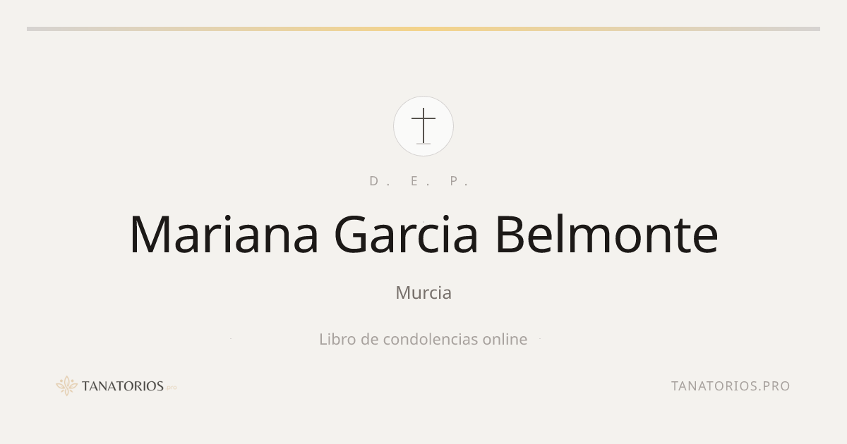 Memorial de Mariana Garcia Belmonte