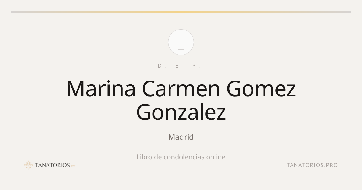 Memorial de Marina Carmen Gomez Gonzalez