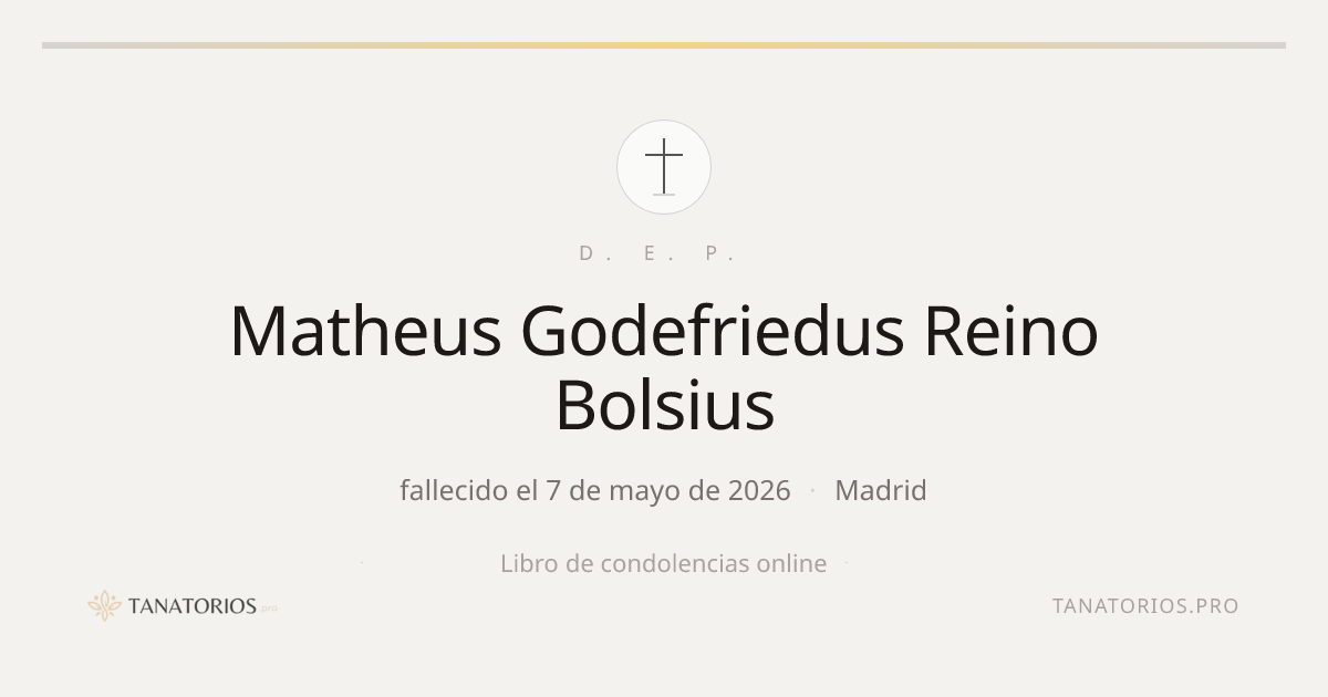Memorial de Matheus Godefriedus Reino Bolsius