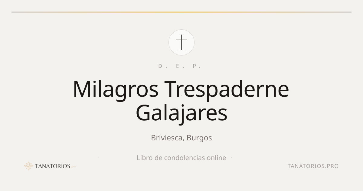 Memorial de Milagros Trespaderne Galajares