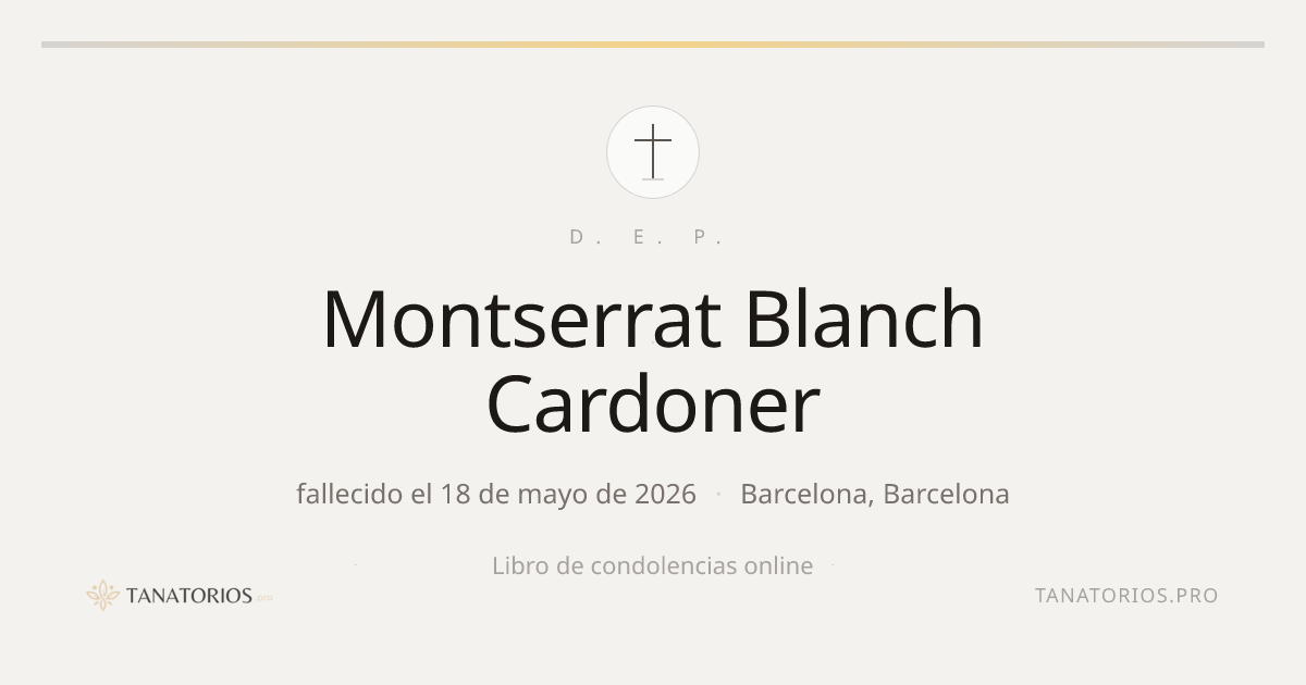 Memorial de Montserrat Blanch Cardoner