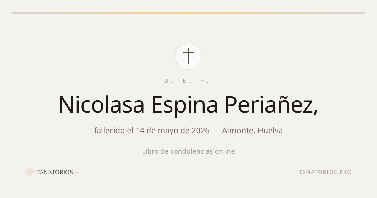 Memorial de Nicolasa Espina Periañez,