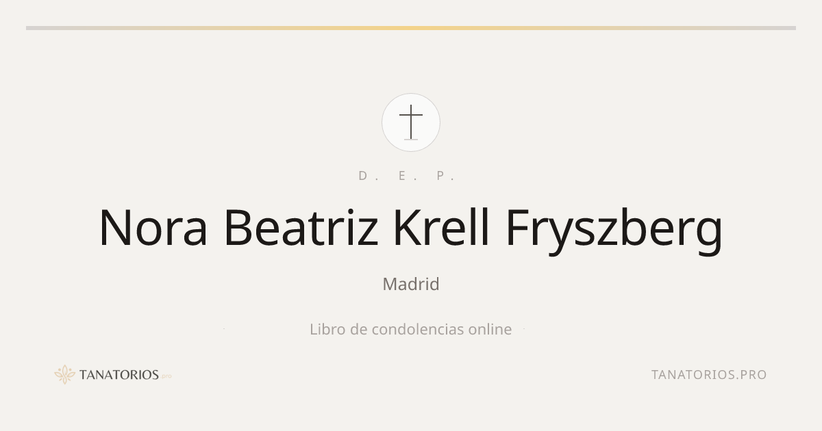 Memorial de Nora Beatriz Krell Fryszberg