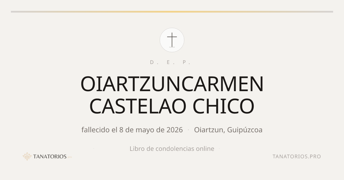 Memorial de OIARTZUNCARMEN CASTELAO CHICO