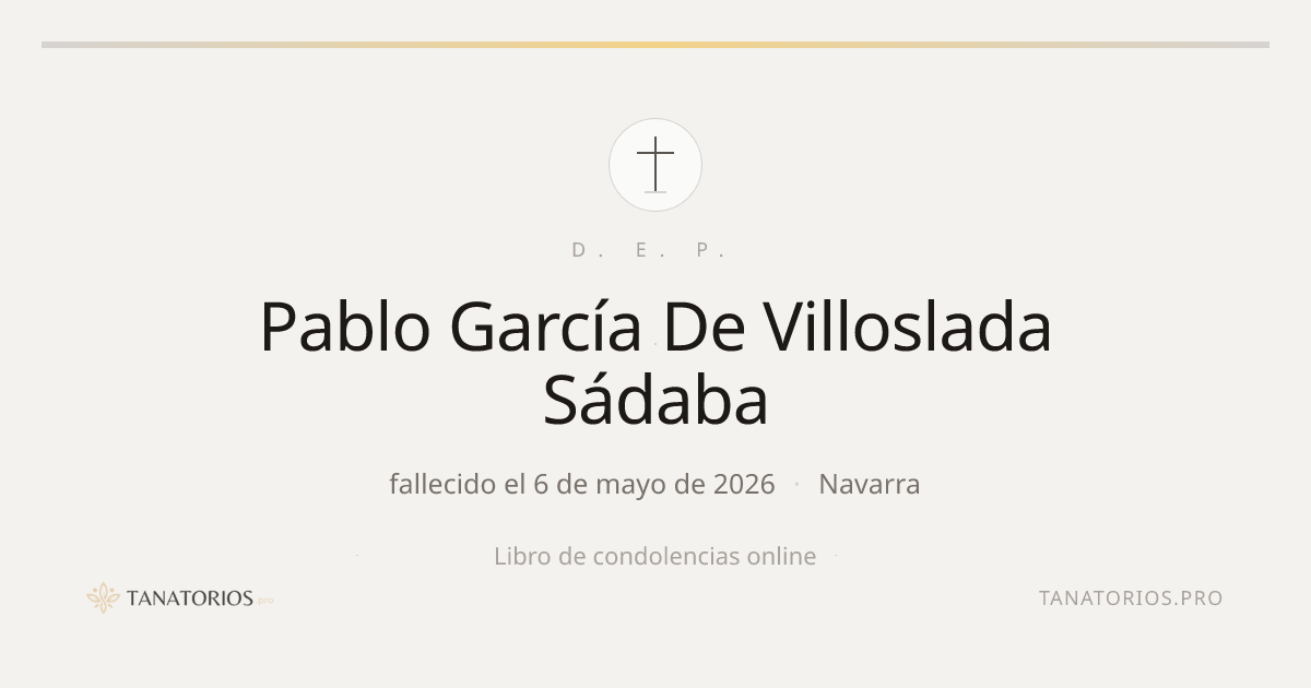Memorial de Pablo  García De Villoslada Sádaba