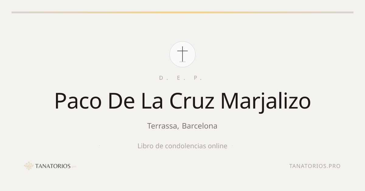 Memorial de Paco De La Cruz Marjalizo
