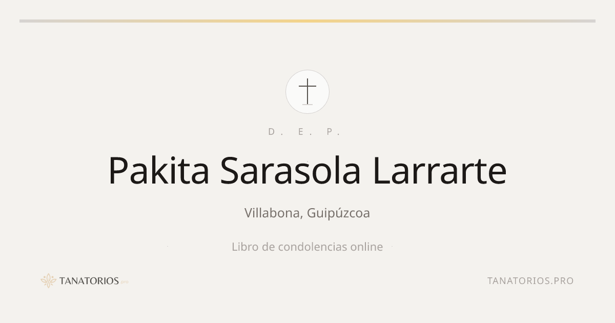 Memorial de Pakita Sarasola Larrarte
