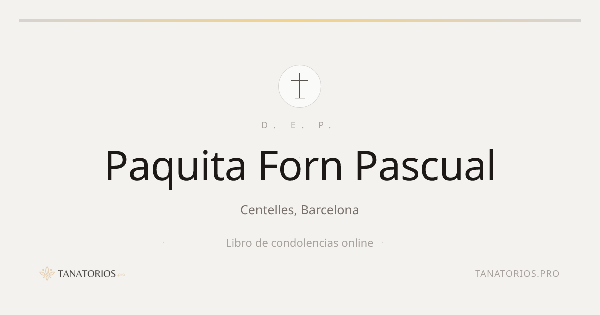 Memorial de Paquita Forn Pascual