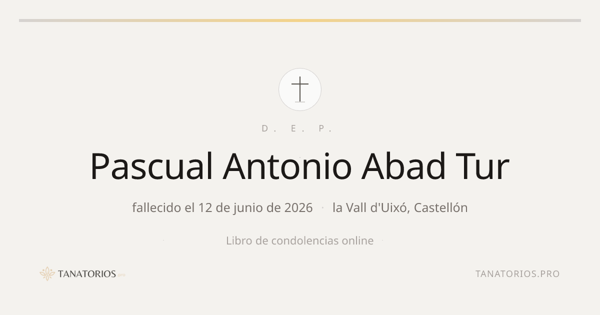 Memorial de Pascual Antonio Abad Tur