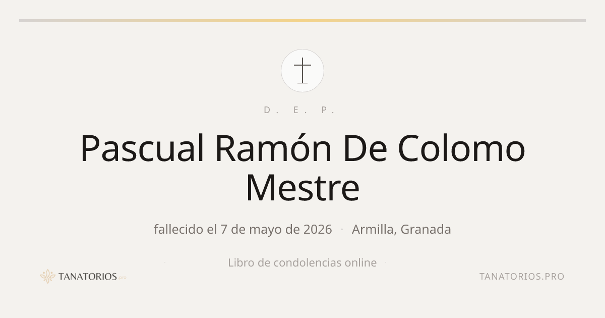 Memorial de Pascual Ramón De Colomo Mestre