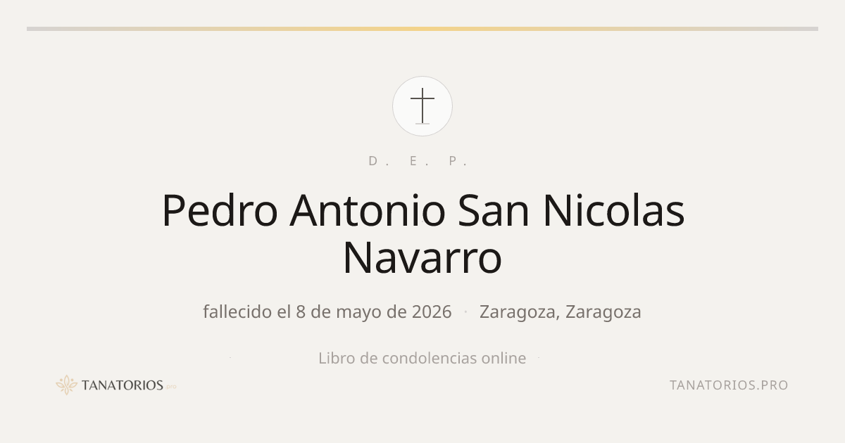 Memorial de Pedro Antonio San Nicolas Navarro