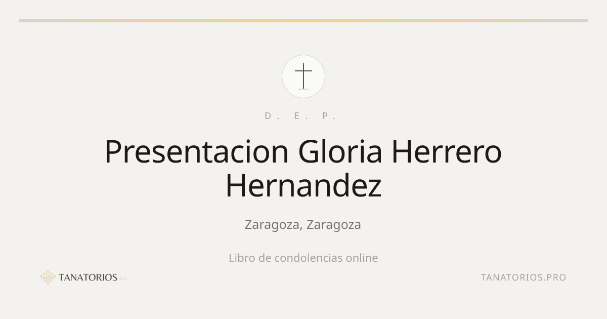 Memorial de Presentacion Gloria Herrero Hernandez