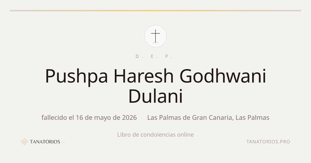 Memorial de Pushpa Haresh Godhwani Dulani