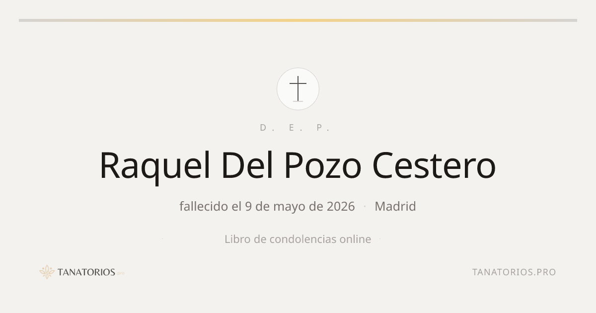Memorial de Raquel Del Pozo Cestero