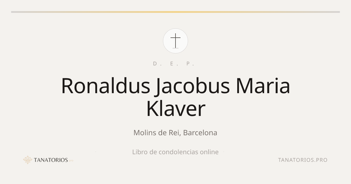 Memorial de Ronaldus Jacobus Maria Klaver