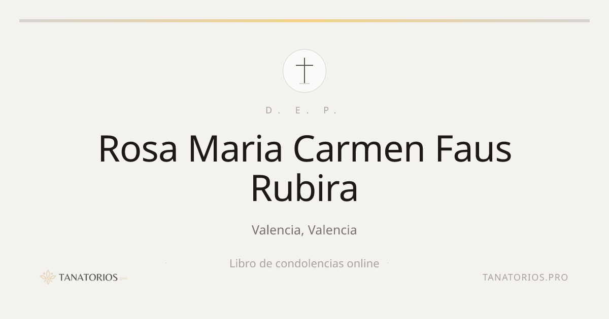 Memorial de Rosa Maria Carmen Faus Rubira