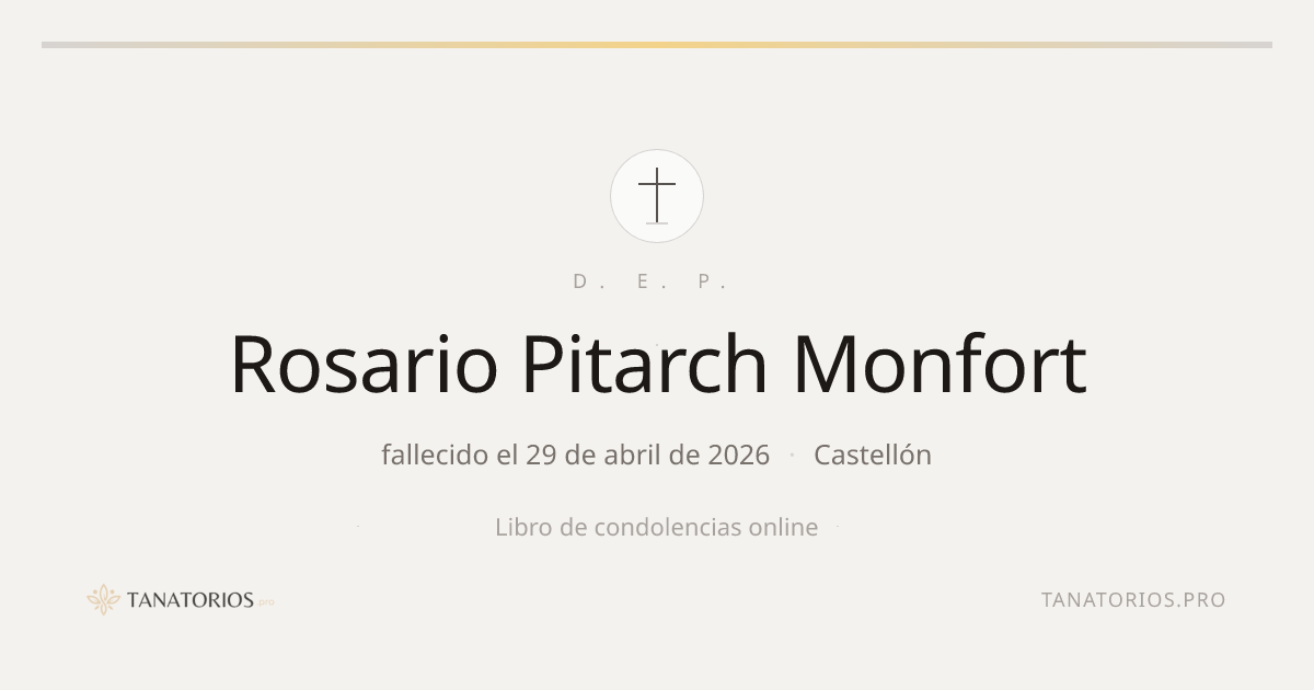 Memorial de Rosario Pitarch Monfort