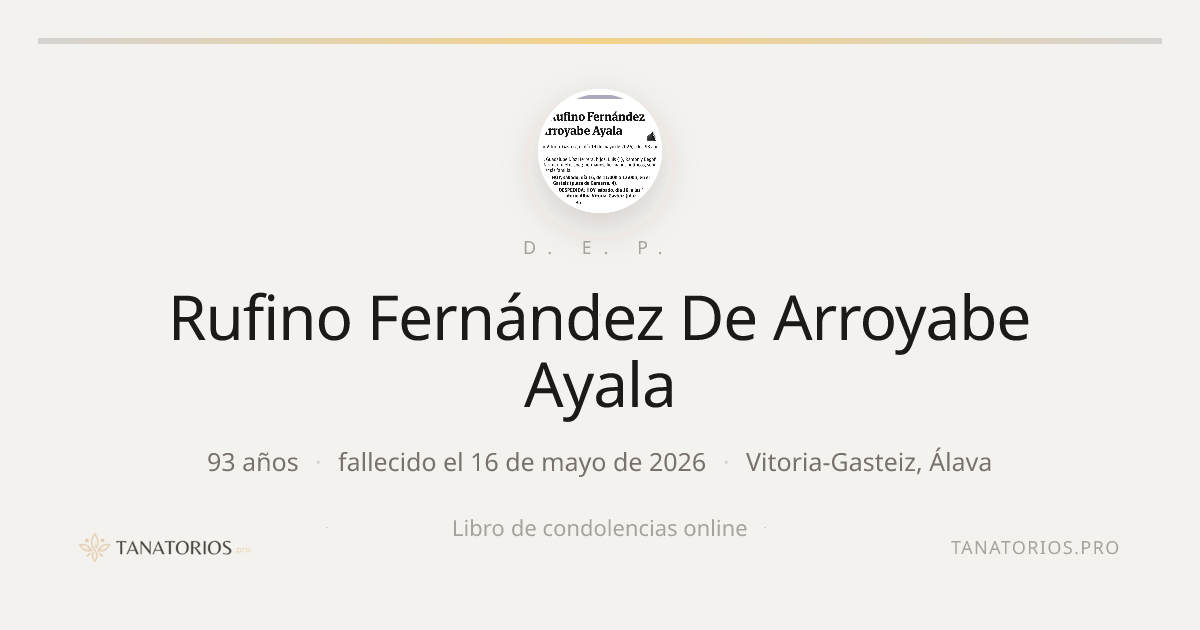 Memorial de Rufino Fernández De Arroyabe Ayala