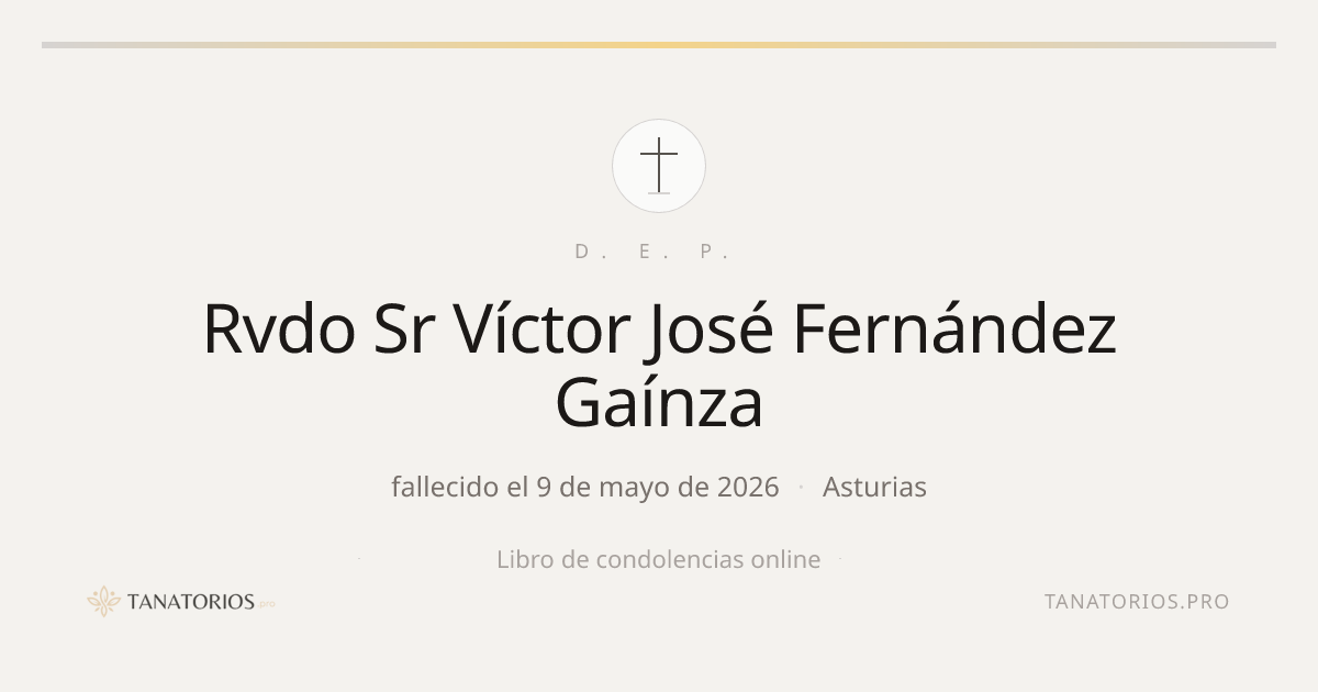 Memorial de Rvdo Sr Víctor José Fernández Gaínza