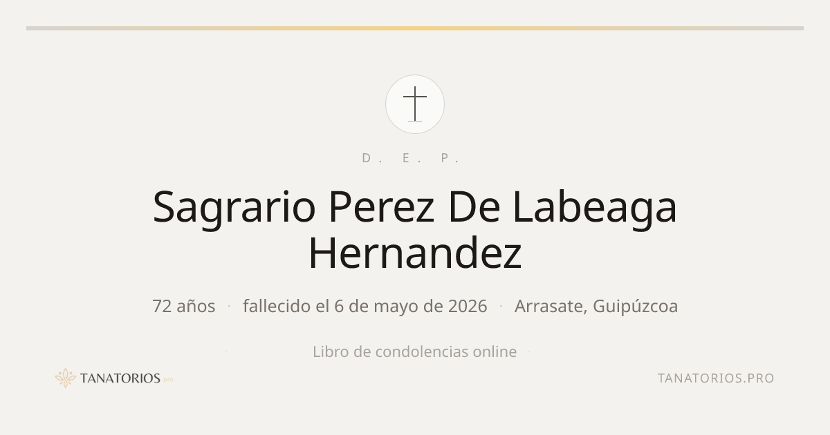 Memorial de Sagrario Perez De Labeaga Hernandez