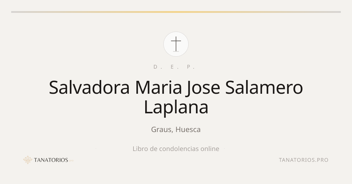 Memorial de Salvadora Maria Jose Salamero Laplana