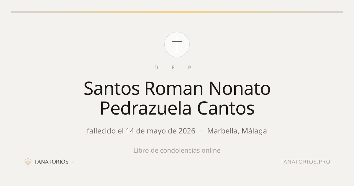 Memorial de Santos Roman Nonato Pedrazuela Cantos