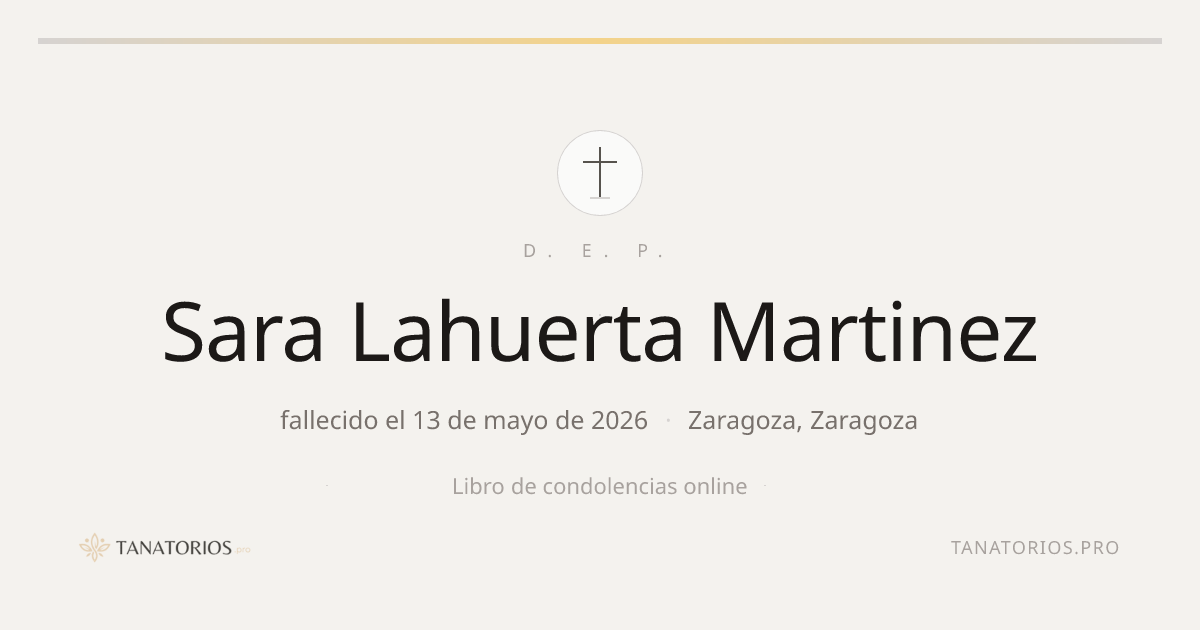 Memorial de Sara Lahuerta Martinez