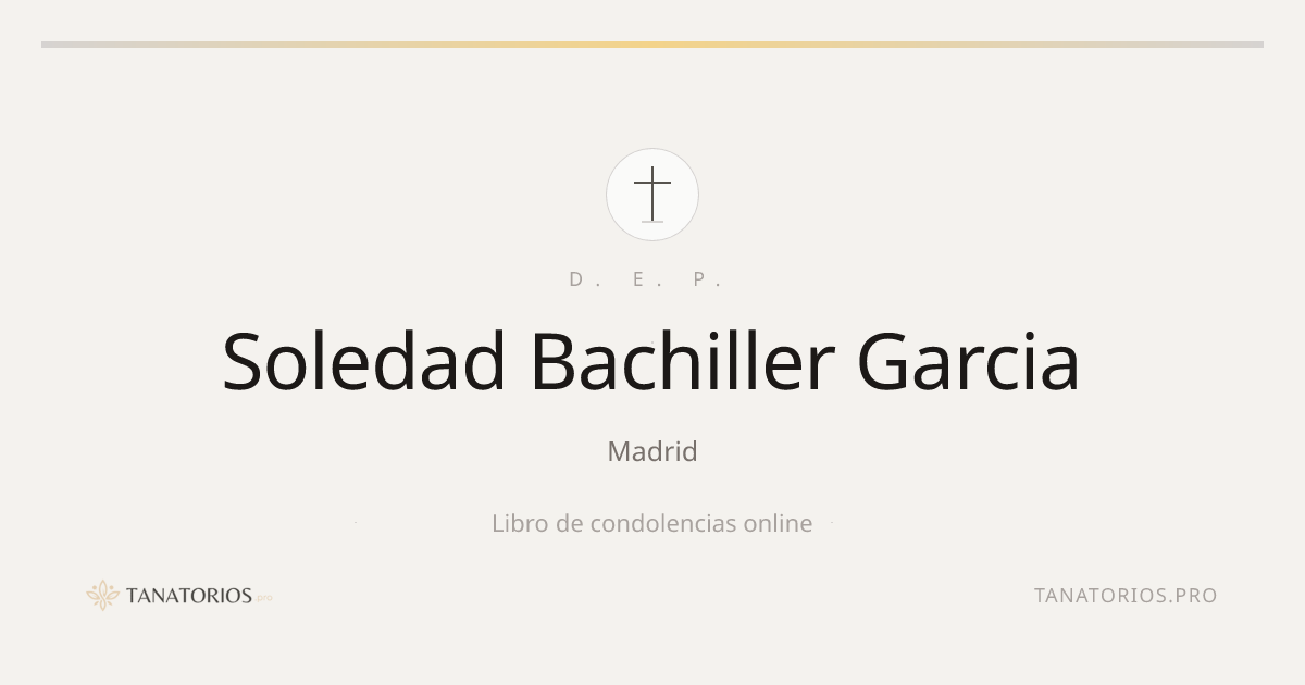 Memorial de Soledad Bachiller Garcia